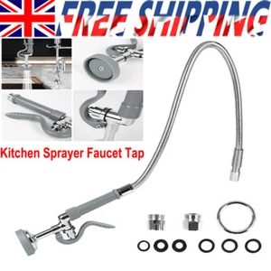 Commercial Pre-rinse Sprayer Faucet Wall Mount Kitchen Sink Faucet +Hose Replace - Picture 1 of 9