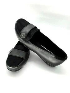 Abeo Bio System "Allison" Black & Suede Leather Textile Slip On Loafer Size 8.5 - Picture 1 of 11