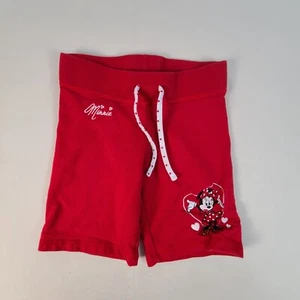 Disney Shorts Girls Small Red Minnie Mouse Design Casual Outdoors Youth Kids - Picture 1 of 11