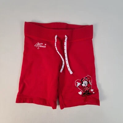 Disney Shorts Girls Small Red Minnie Mouse Design Casual Outdoors Youth Kids - Image 1 of 4