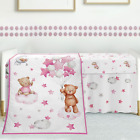 3 Pcs Cloud Balloon Bear Theme Crib Bedding Set for Boys Baby Nursery Mini Crib