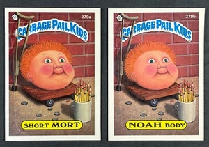 1987 Topps Garbage Pail Kids Series 7 SHORT MORT 279a & NOAH BODY 279b GPK - Bild 1 von 2