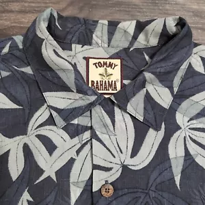 Camisa hawaiana Tommy Bahama vintage hoja de palmera piña seda para hombre talla M - Imagen 1 de 7