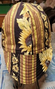  WELDING CAP MADE WITH BLACK W/SUNFLOWERS - Picture 1 of 2