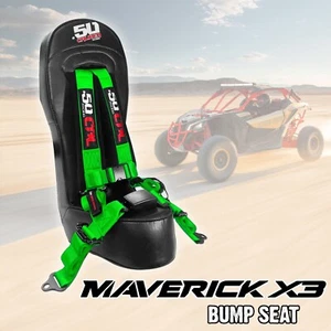 Can-Am X3 Front Rear Bump Seat with 2" 4 Point Harness Auto Style Buckle GREEN - Bild 1 von 9