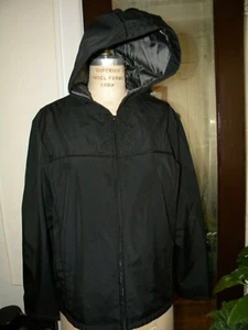 Kenneth Cole New York Mens Black Hooded Zip Front Lined Rained Jacket - Medium - Picture 1 of 8
