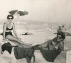 047 1960s Two Bikini Ladies with Sunglasses Swimwear Females Women VTG ORG BW PH