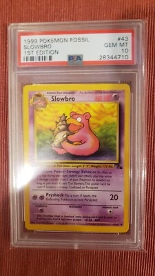 * 1999 Pokemon Fossil Slowbro 1st Edition #43 - PSA Gem Mint 10 - Image 1 of 2