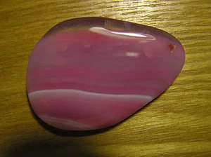 Natur Achat Anhänger Handarbeit geschnitzt echt echt für Halskette rosa weiß - Bild 1 von 2