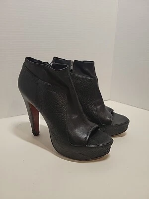 Elizabeth And James E-Break Platform Stiletto Heel Leather Black Side Zip 9.5B - Image 1 of 4