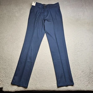 Haggar H26 Performance Dress Pants Adult 30X32 Blue Flat Front Straight Leg Mens - Picture 1 of 14