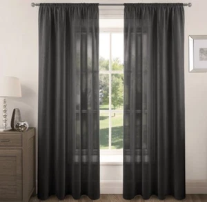 PANEL DE CORTINA DE VELO PLEGABLE TRANSPARENTE DE RANURA NEGRA MEDIANOCHE 54"" 72 ""90"" GOTAS - Imagen 1 de 1