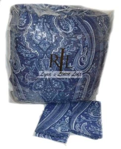 Ralph Lauren PUTNEY BLUE PAISLEY Full Queen Comforter Shams NEW Cotton - Picture 1 of 8