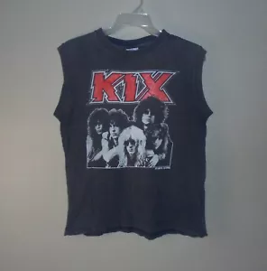 Vintage Kix Midnite Dynamite 1986 US Tour Sleeveless Black Shirt 1980s 80s - Afbeelding 1 van 9