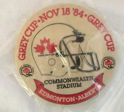 Football Grey Cup Pin-Back Button 1984 Commonwealth Stadium (Edmonton Alberta) - Image 1 of 4
