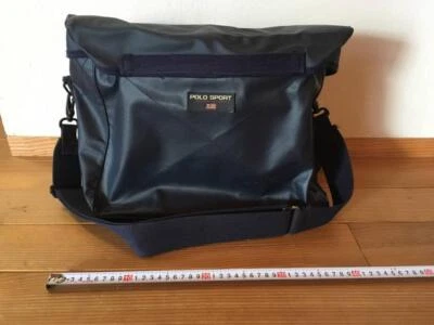 Bolsa de ombro POLO SPORT 1990 vintage azul marinho escuro autêntica masculina da JP - Imagem 1 de 4