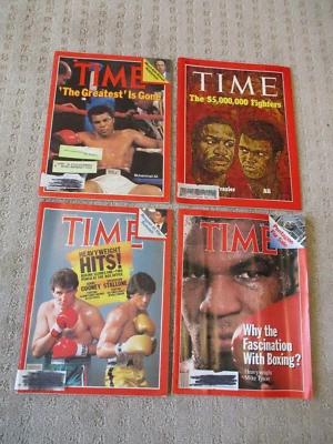VTG TIME MAGAZINE Boxing Lot 4 Magazines Ali Frazier Tyson Stallone Cooney  * - Image 1 of 4