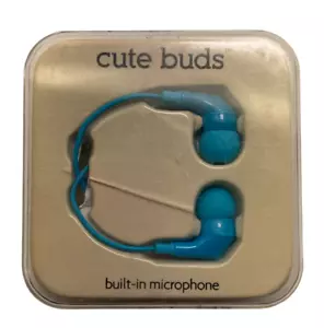 iHip Cute Buds Earbuds w/ Built-in Microphone / Pause Play - Blue - Picture 1 of 4