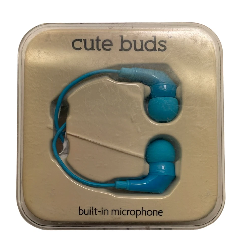 iHip Cute Buds Earbuds w/ Built-in Microphone / Pause Play - Blue - Image 1 of 4