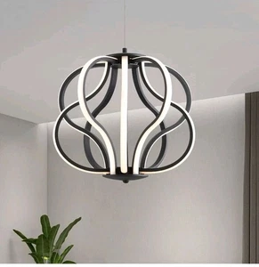 Modern LED Chandelier Black Hanging Pendant Lights, Easy Install Dining Room - Picture 1 of 10