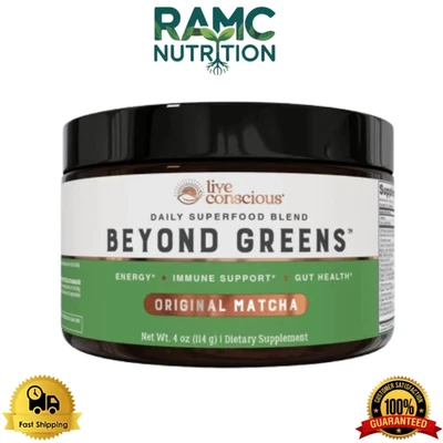 Superalimento en polvo Matcha original Live Conscious Beyond Greens - 4 OZ Foto 1 de 4