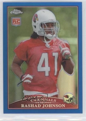 2009 Topps Chrome Blue Refractor Rashad Johnson #TC201 Rookie RC - Image 1 of 2