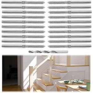 20 Pack 3/16" Cable Railing Hardware Kit Swage Lag Screws Left and Right Hand... - Picture 1 of 5