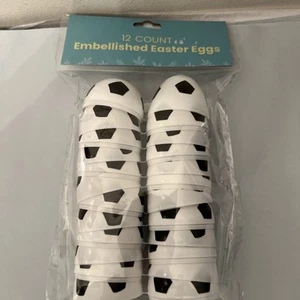 Set Of 12 SOCCER Themed Plastic Fillable Easter Basket Eggs - NEW! - Picture 1 of 6