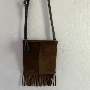 Coach Vintage Y2K Boho Western Brown Suede Leather Fringe Crossbody Bag - Picture 1 of 14