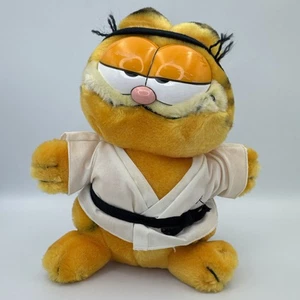 Vintage 1978 1981 Garfield Wearing Karate Outfit Plush Stuffed Animal - Picture 1 of 14