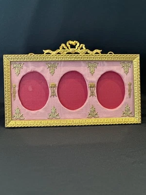 EXCEPCIONAL MARCO FRANCÉS ANTIGUO TRIPLE CIRCA1880 Foto 1 de 4