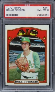 1972 Topps Rollie Fingers HOF #241 PSA 8 NM-MT - Picture 1 of 2