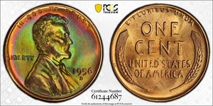 MONSTER TONED 1956-D MS65RB PCGS WHEAT CENT - Picture 1 of 3