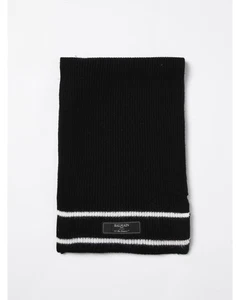 Balmain Ribbed Knit Scarf with Stripes Kids Black Scarves - Picture 1 of 3
