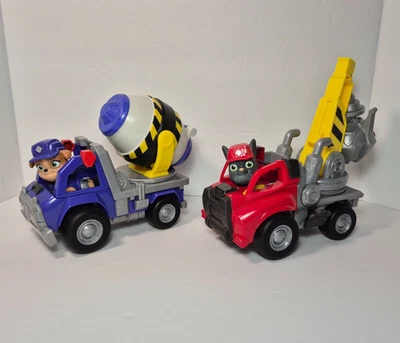 PAW Patrol Rubble’s Crew Figures & Vehicles Cement Mixer and Crane Grabber - Image 1 of 4