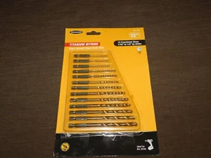 WARRIOR 13 PIECE 1/4" SHANK TITANIUM NITRIDE HIGH SPEED STEEL DRILL BITS NEW - Picture 1 of 12