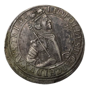 Austria 1628 Leopold V Silver Thaler Hall Mint KM#629.2 - Picture 1 of 2