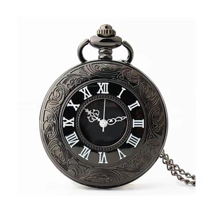 Quartz Pocket Watch Retro Roman Hollow Pocket Watch Accessories Quart Watch - Picture 1 of 11