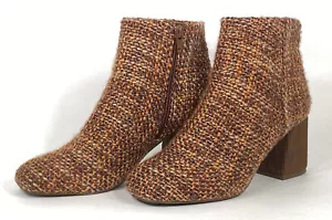 Seychelles Audition Women's Ankle Boot Whiskey Tweed Orange Brown 7M US Bootie - Picture 1 of 12