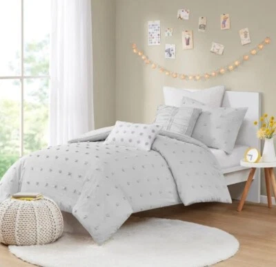 Urban Habitat Brooklyn Cotton Jacquard Duvet Cover 5 Piece Set  GRAY TWIN XL - Image 1 of 4