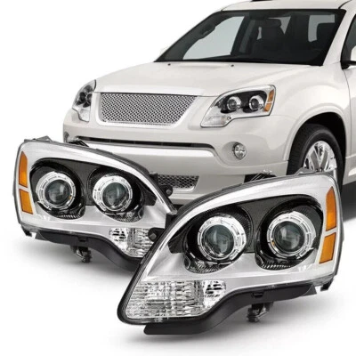 Conjunto de faros cromados para GMC Acadia 2007-2012 izquierda y derecha Foto 1 de 4
