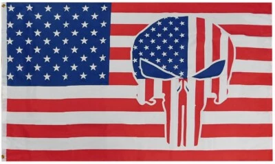3x5 American USA Police LIVES MATTER  PUNISHER Demon Skull 100D Flag Banner - Image 1 of 4