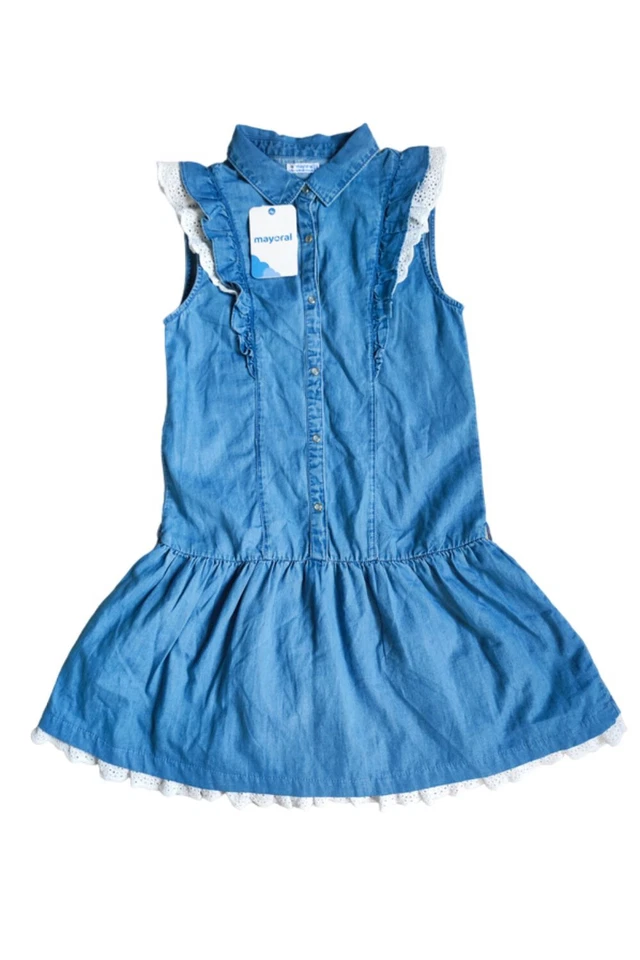 Vestido de niña Mayoral azul para el día a día 158 - Imagen 1 de 3