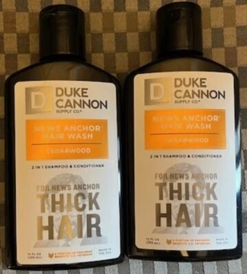 (2) Duke Cannon News Anchor Thick 2 in 1 Shampoo Conditioner - 10oz ea-Cedarwood - Image 1 of 2