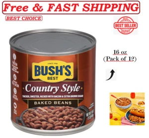 BUSH'S BEST  Canned Country Style Baked Beans, 16 oz (Pack of 12). - Picture 1 of 5