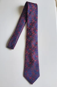 Corbata Barry Wang 100 % seda rojo cereza, azul marino y dorado floral a medida - Imagen 1 de 18