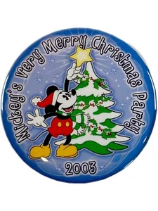 Disney Mickeys Very Merry Christmas Party Vintage 2003 Holiday Button Pin - Imagen 1 de 4
