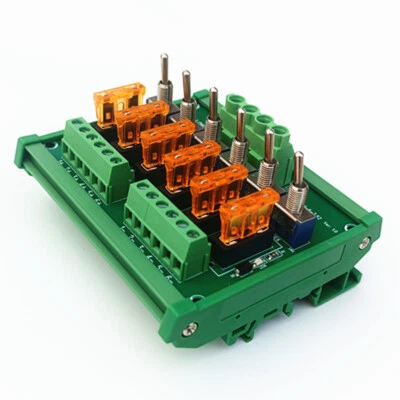 DIN Rail Mounted 6 Position Switch Fuse Distribution Board Module - Image 1 of 4