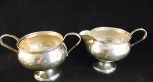 Vintage gewichteter Fischer Sterling offen Zucker und Milchkännchen - KEIN MONO 172g - Bild 1 von 5