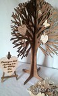 Wedding Guestbook Alternative Large 40cm Tree Mini Easel Sign 50 Wood Hearts